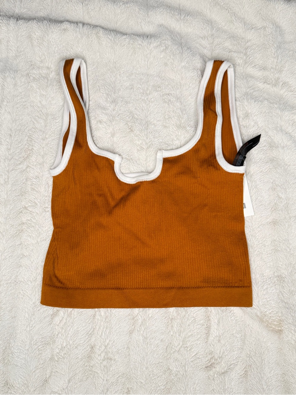 Urban Outfitters Rust Ribbed Tank with White Trim